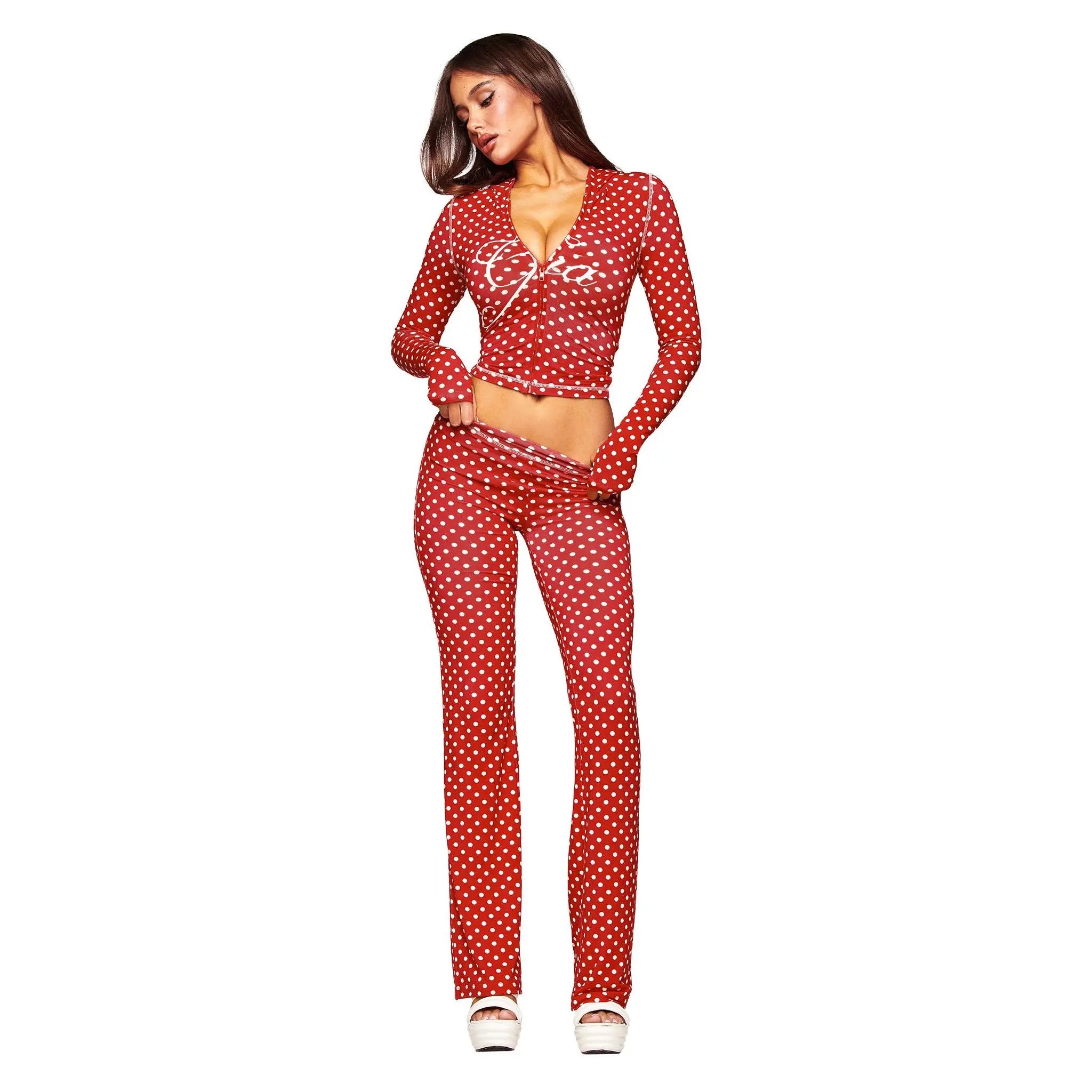 Statement Cherry Polka Slim-Fit